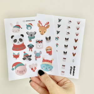 Autocollants en feuille | Animaux d'hiver