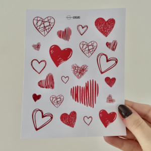 Autocollants en feuille | Coeurs