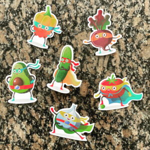 Autocollants individuels | Légumes superhéros