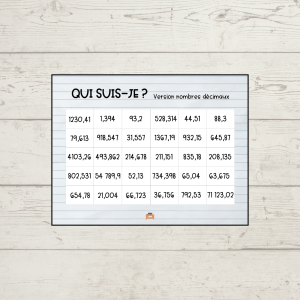 Guess who? Nombres décimaux